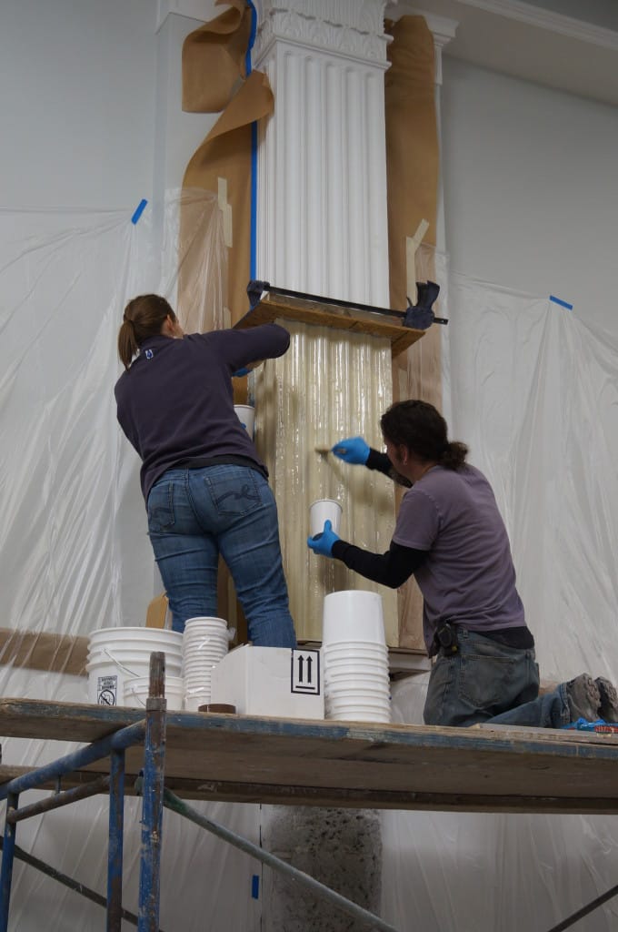 Brush On Multiple Layers Rubber Column Mold