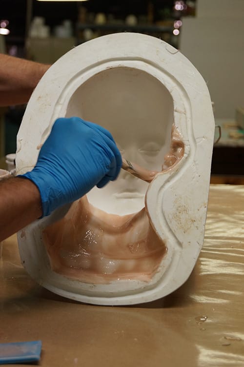 Brush in Layer of Silicone PlatSil Gel-OO First Thin Layer