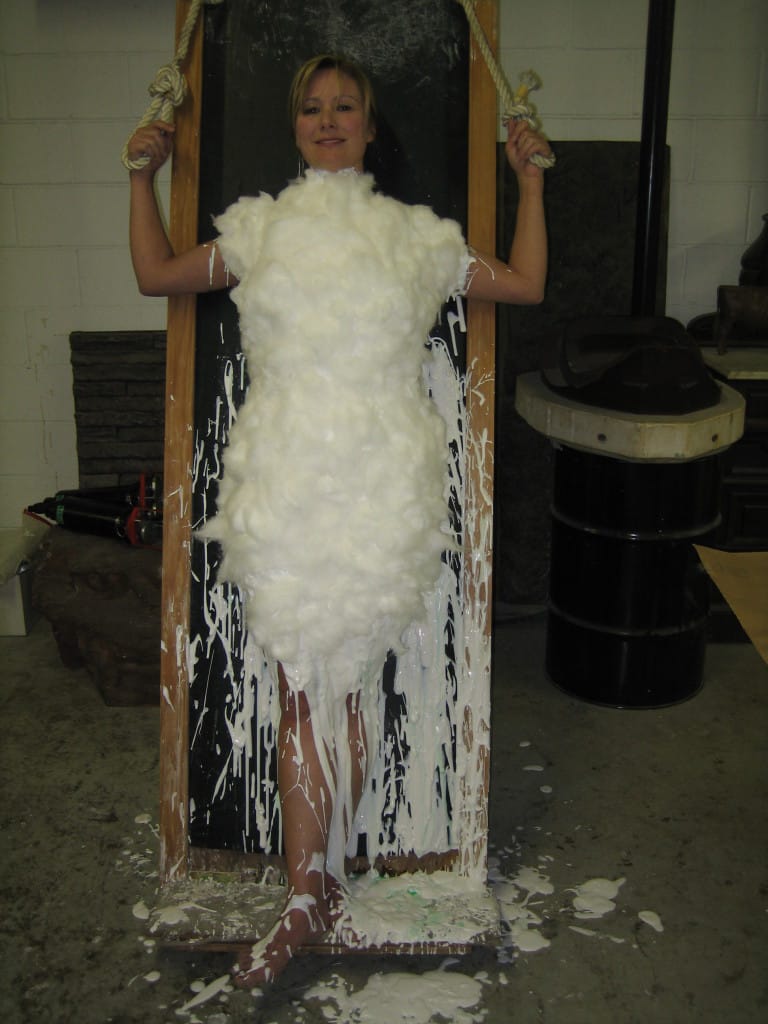 Second Layer of Hydrogel with Cotton Batting Body Mold Hydrogel - Cotton Batting