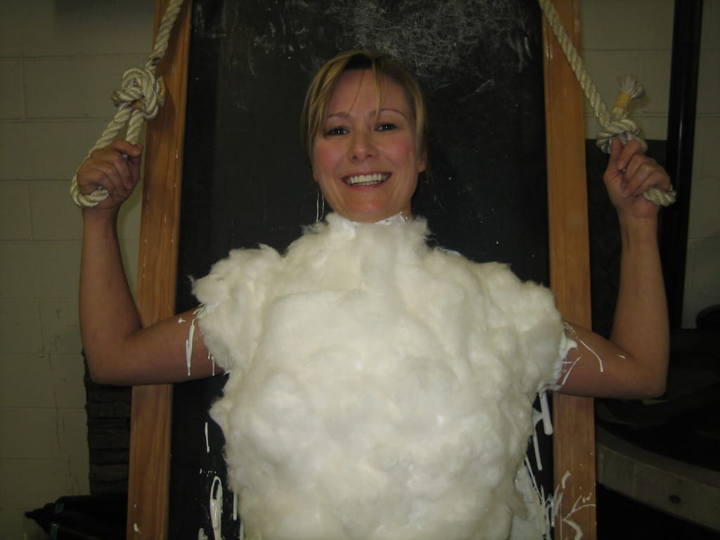 Second Layer of Hydrogel with Cotton Batting Hydrogel Body Mold - Preparing for Plaster Shell