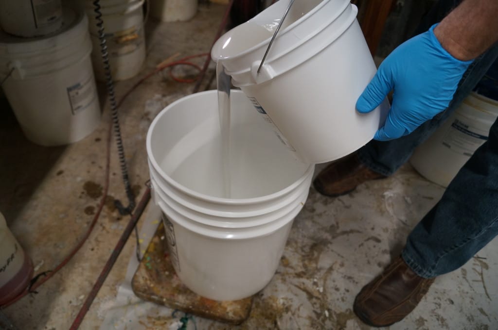 Weigh Part B into Mixing Container Part A of PlatSil 73-15 Silicone Rubber