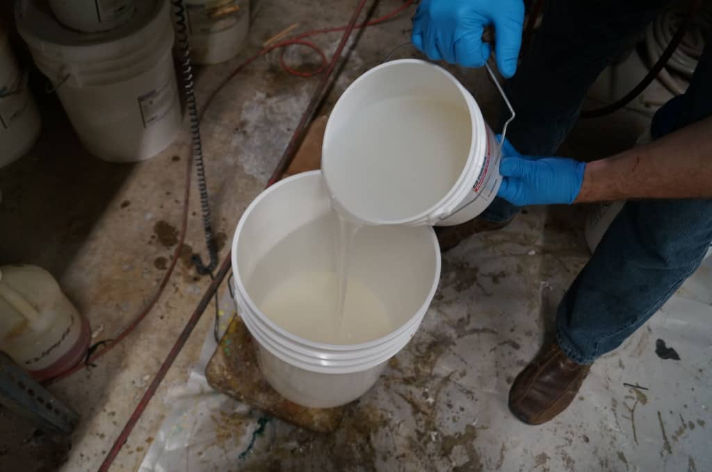 Weigh Part A into Mixing Container Part B of PlatSil 73-15 Silicone Rubber