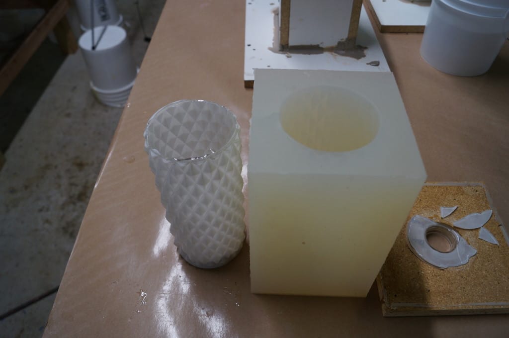 Model Removed from Silicone Mold Finished PlatSil 73-15 Silicone Candle Mold