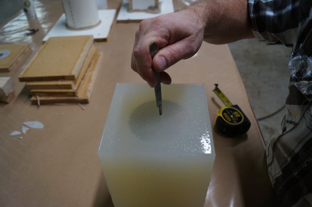 Make a Small Hole in the Bottom of the Mold Make Hole in Rubber Mold for Wick