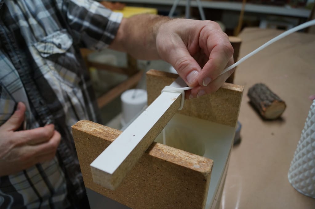 Suspend Wick Above Pour Hole of Mold Suspend Wick for Wax Casting