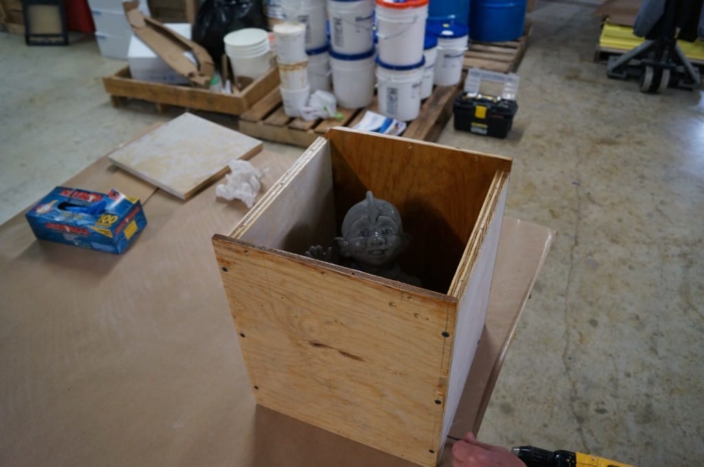 Put Sculpture in Mold Box