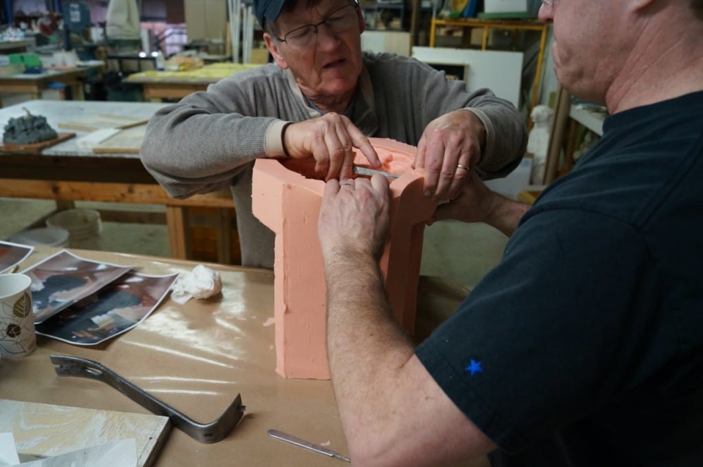 Cutting Silicone Mold with Scalpel