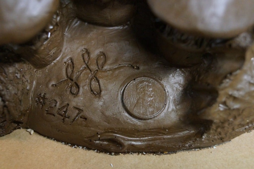 Cold Cast Bronze Copy - Detail of Penny Penny Detail on Casting