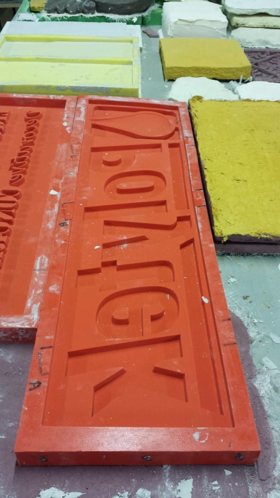 The Finished Poly 74-45 Mold Concrete Sign Mold- Polytek