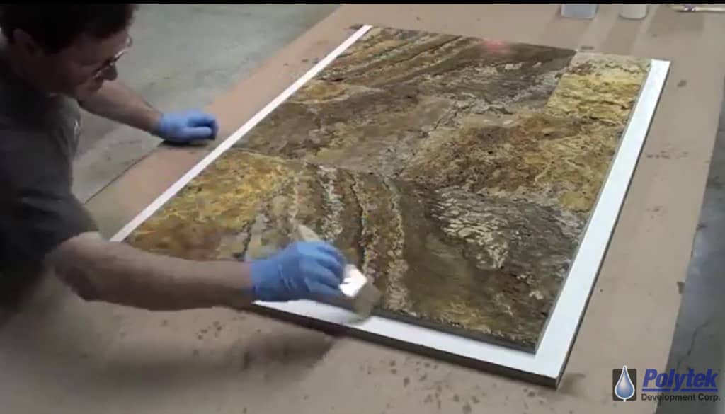 Brush-on the release agent to reach crevices Brushing Pol-Ease 2350 onto Model