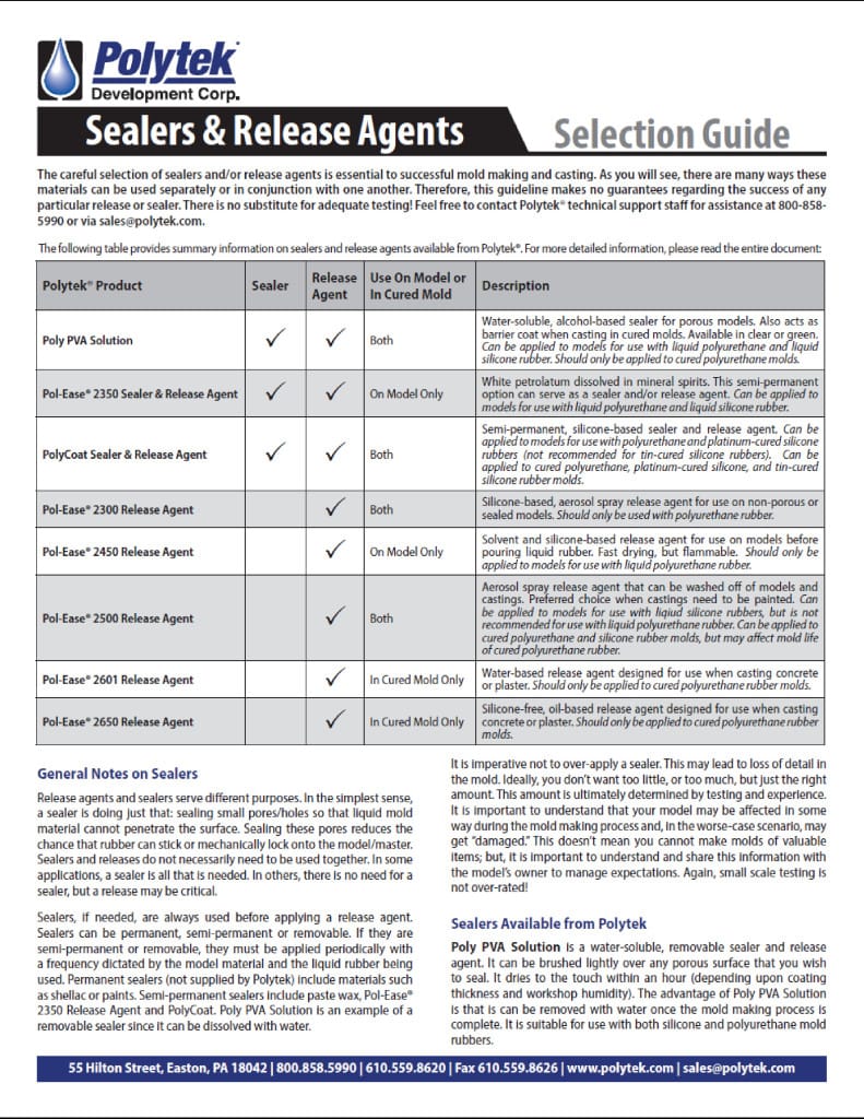 Sealer & Release Agent Selection Guide Sealer&ReleaseAgent Selection Guide