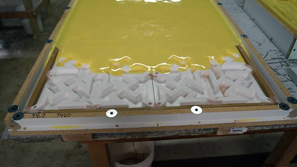 Pour Poly 74-20 over Pattern 74-20 liquid rubber