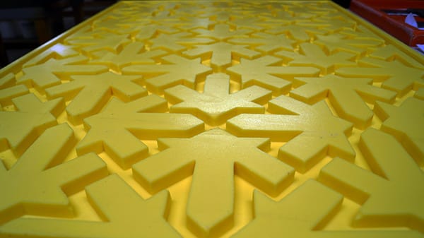 Finished Poly 74-20 Rubber Mold (close-up) Poly 74-20 Rubber Mold for Decorative Panel