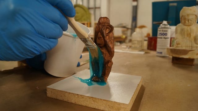 Brush Silicone onto Model Brush Silicone onto Model