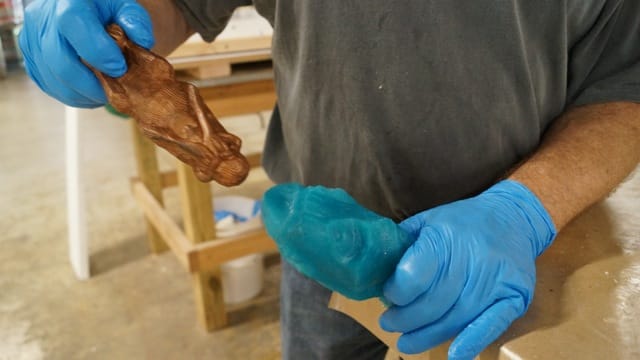 Peel Glove Mold Off of Model Remove Model from Mold