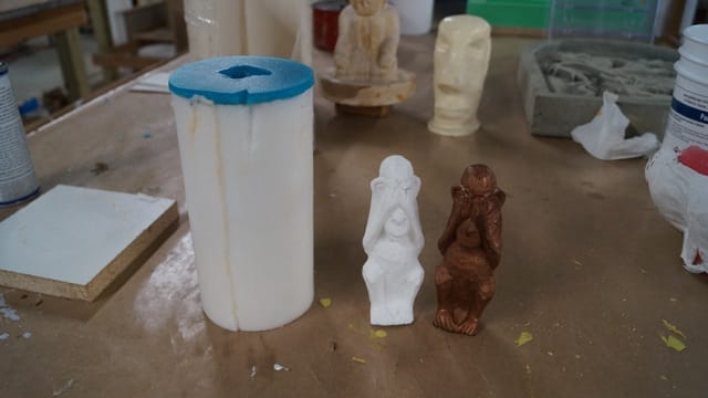 Silicone Mold and Finished Reproduction Silicone Mold for Figurine Reproduction