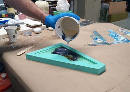 Pour Thickened Marble Mixture Pouring Thickened Marble Mixture