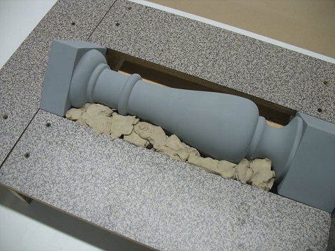 Embed Baluster in Clay two part mold making