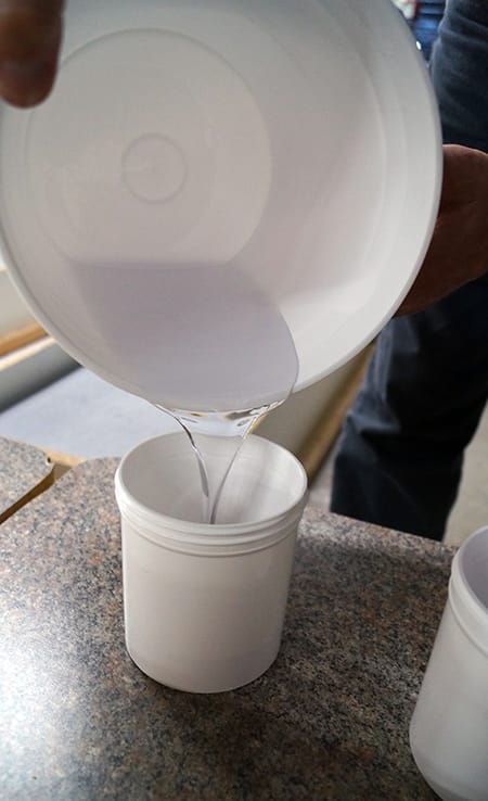 Pour Vacuum Degassed Resin into Cup Vacuum Degassed Resin Poured Into Mold