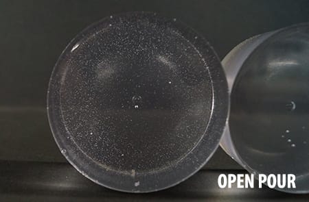 Open Pour Method - Results Open Pour - Poly-Optic Clear Casting Resin