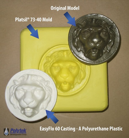 Platsil® 73-40 Block Mold with Plastic Casting Plastic Casting in Silicone Block Mold