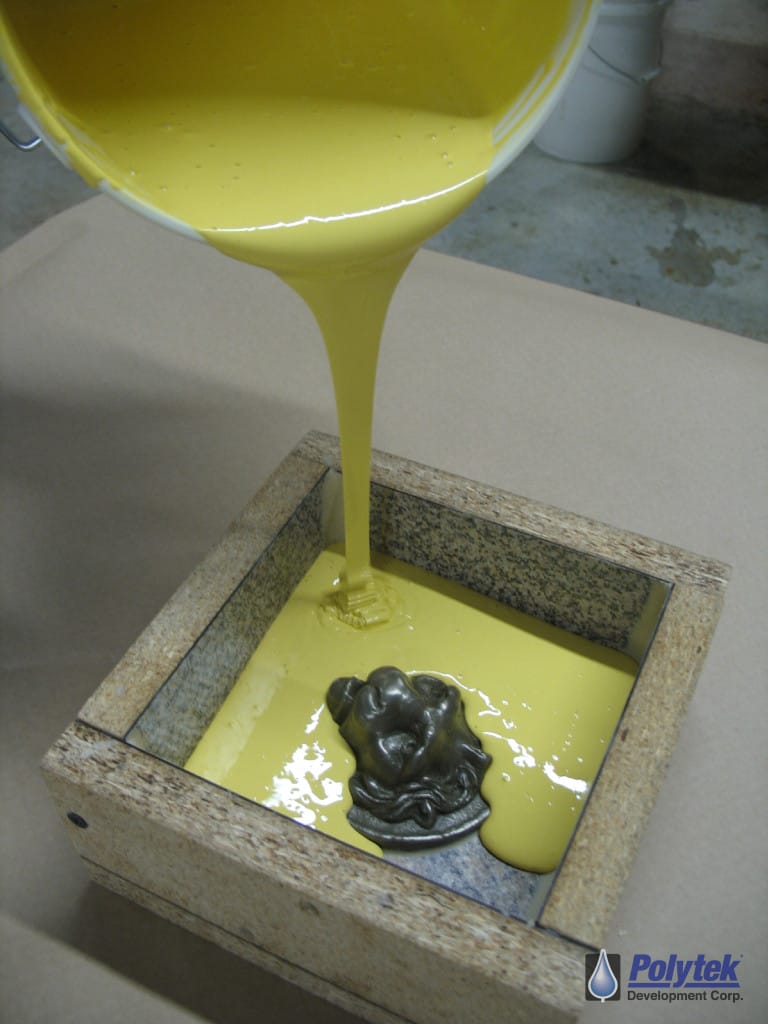 Pouring PlatSil® 73-40 into Mold Box Platinum Silicone Rubber Block Mold