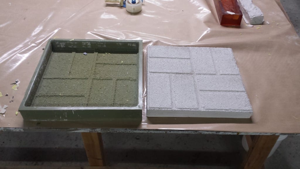 Concrete Paver Casting from Rubber Mold