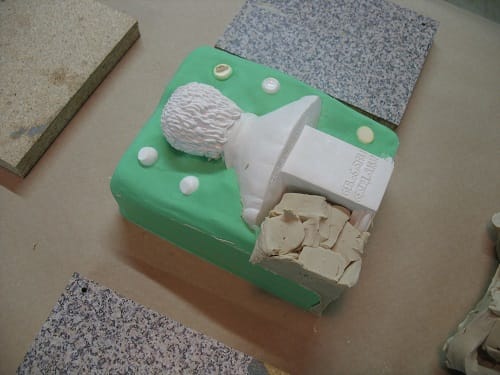 Prepare to Make Second Half of Mold Polytek Two-Piece Block Mold Silicone