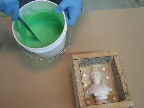 Thoroughly Mix Part A & Part B Two Part Block Mold