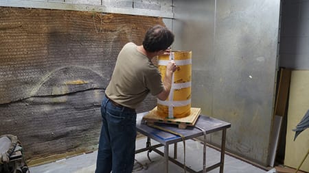 Cut the Tape on the Tube Demold FormRub 35