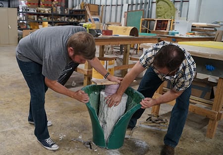 Remove the Concrete from the Mold Open Rubber Mold