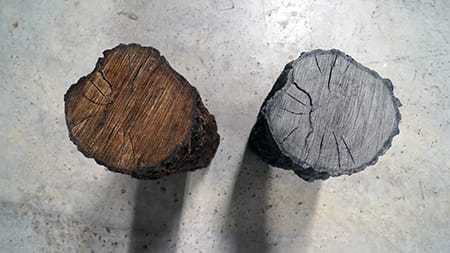 Wood-Textured Concrete Stools