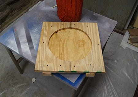 Baseboard with 14" Diameter Recess Baseboard with 14-Inch Recess